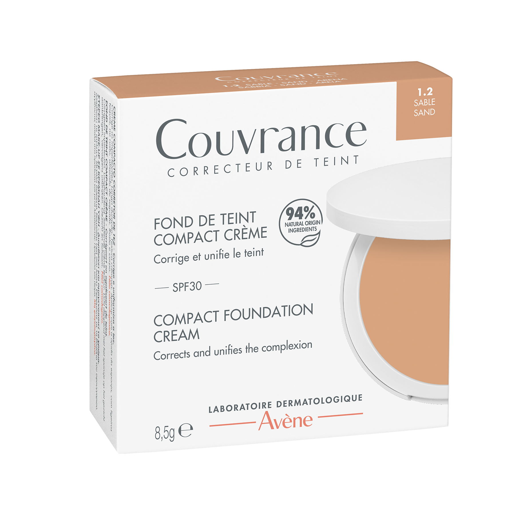 AVENE - COUVRANCE Compact Foundation Cream SPF30 (Sable 1.2) - 8.5gr